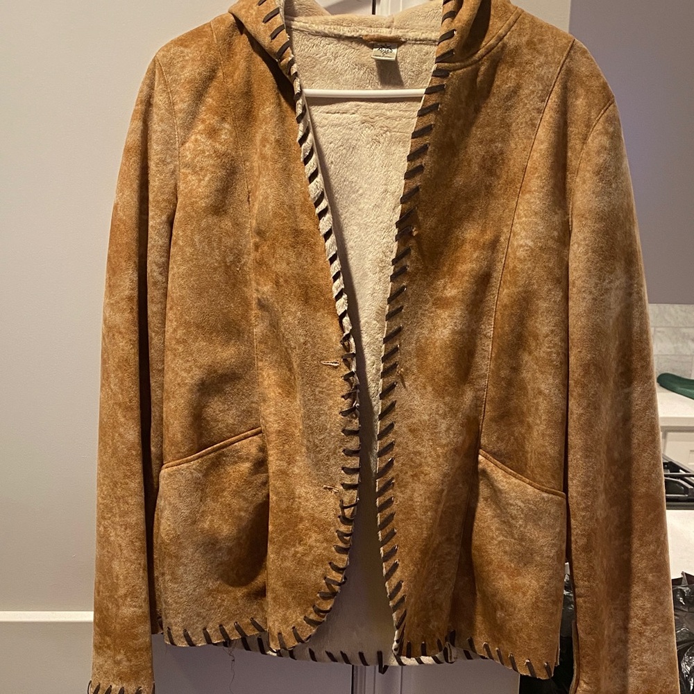 Prana Faux suede Whipstitched  Jacket. Ultra soft and Unique